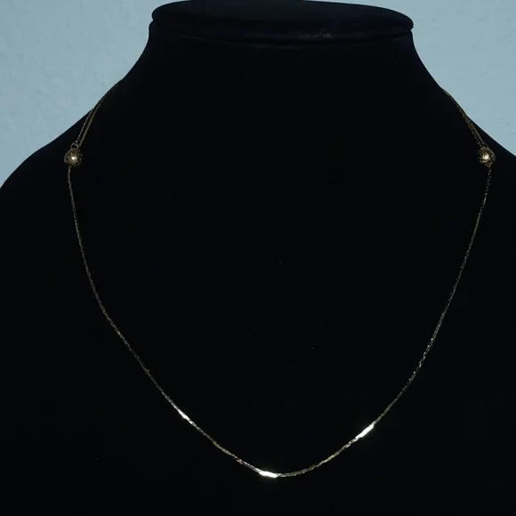 Vintage Herringbone Chain Necklace Adjustable Length Gold Tone 26" - Picture 7 of 7